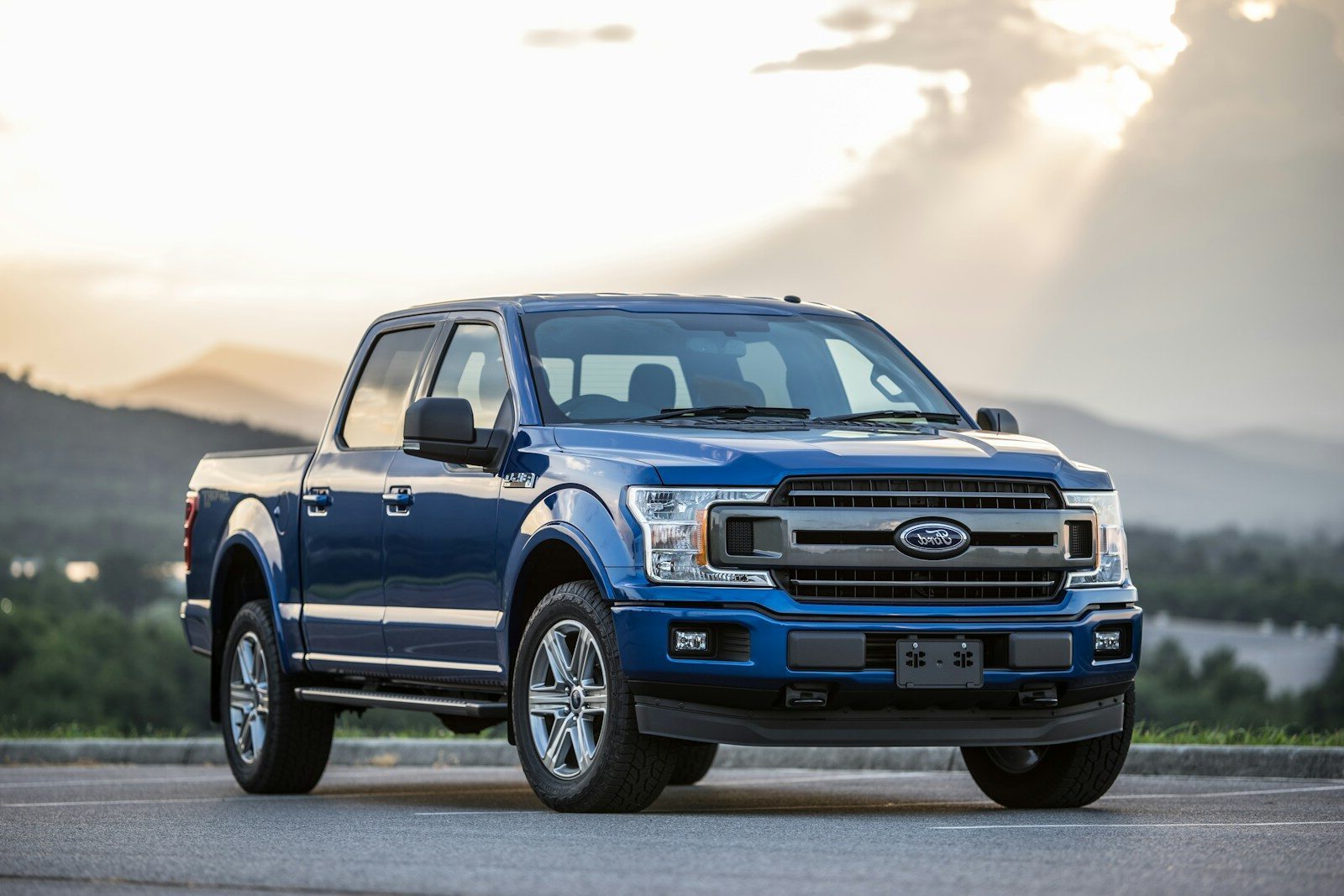 blue Ford pickup truck